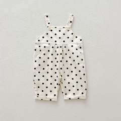 Infant Baby Simple Polka Dots Print One Piece Strap Overalls Rompers in Autumn Wholesale