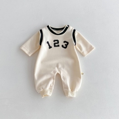 New Autumn Infant Baby Kids Cotton Sports Style Long Sleeves Rompers Wholesale