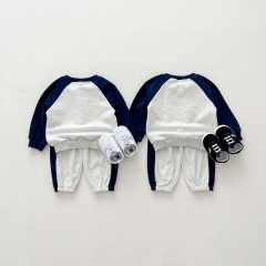 Casual and Versatile Two-Piece Set: Round Neck Cartoon Top Pullover and Pants for Baby and Toddlers Wholesale
