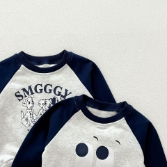 Casual and Versatile Two-Piece Set: Round Neck Cartoon Top Pullover and Pants for Baby and Toddlers Wholesale