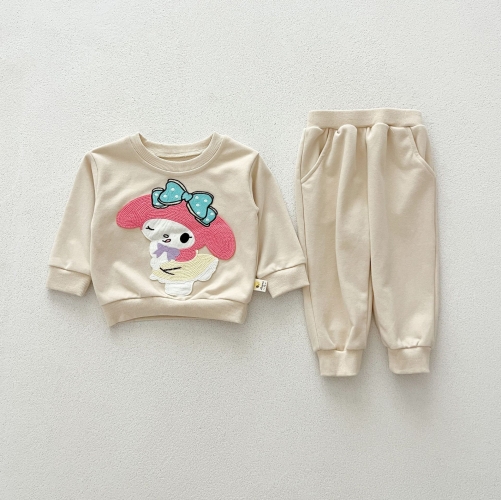 Cute and Versatile Two-Piece Set: Cartoon Pattern Top Pullover and Pants for Baby and Toddlers Wholesale