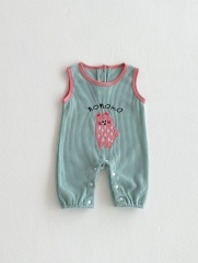 2024 Autumn Infant Baby Kids Girls Striped Long Sleeves Top With Sleeveless Overalls Cute Sets Wholesale