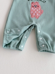 2024 Autumn Infant Baby Kids Girls Striped Long Sleeves Top With Sleeveless Overalls Cute Sets Wholesale