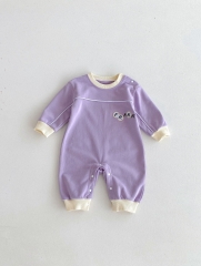 Infant Baby Girls Versatile One Piece Letters Embroidery Pattern Bodysuit Rompers in Autumn Wholesale