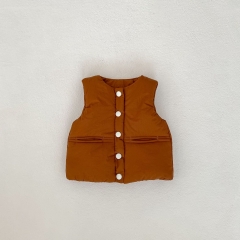 Baby and Toddler Kids' Thick Thermal Sleeveless Solid Color Vest Coat Wholesale