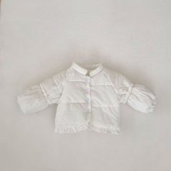 New Winter Infant Baby Kids Girls Plain Single Breasted Long Sleeves Coat Wholesale