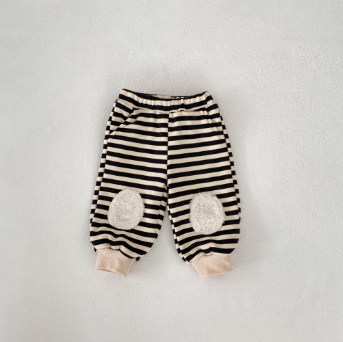 2024 New Arriavl Baby Kids Boys and Girls Striped Cozy Thick Pants In Winter&Autumn Wholesale