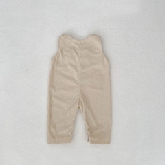 2025 Spring Infant Baby Unisex Teddy Bear Pattern Long Sleeves Top With Strap Overalls Sets Wholesale