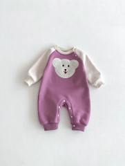 Infant Baby Versatile One Piece Puppy Cartoon Pattern Thickened Bodysuit Rompers in Winter Wholesale