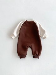 Infant Baby Versatile One Piece Puppy Cartoon Pattern Thickened Bodysuit Rompers in Winter Wholesale