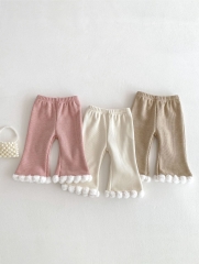 New Arrival Thickened Winter Flared Pants for Baby Girls with Fleece Lining Wholesale