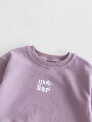 Spring Infant Baby Kids Simple Letters Print Long Sleeves Top + Trousers Casual Sets Wholesale