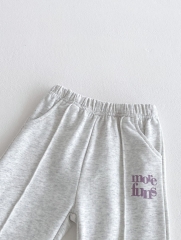 Spring Infant Baby Kids Simple Letters Print Long Sleeves Top + Trousers Casual Sets Wholesale