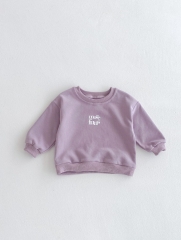 Spring Infant Baby Kids Simple Letters Print Long Sleeves Top + Trousers Casual Sets Wholesale