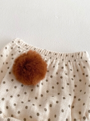 Spring Infant Baby Girls Dots Pattern Long Sleeves Casual Top + Bloomers Cute Sets Wholesale