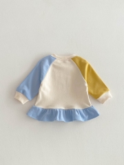 Spring Infant Baby Girls Cartoon Teddy Bear Pattern Long Sleeves Casual Top + Pants Cute Sets Wholesale