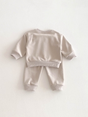 Spring Infant Baby Kids Cartoon Rabbit Pattern Long Sleeves Casual Top + Pants Simple Sets Wholesale