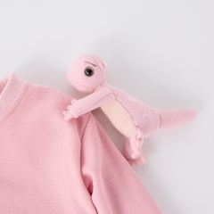 Spring Infant Baby Kids Cartoon Toy Attached Long Sleeves Casual Top + Pants Solid Color Sets Wholesale