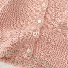 2025 Spring Infant Baby Girls Color Patchwork Long Sleeves Top With Overalls Sets Wholesale