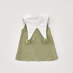 2025 Summer Infant Baby Kids Girls Sleeveless Striped Pattern Dress Wholesale