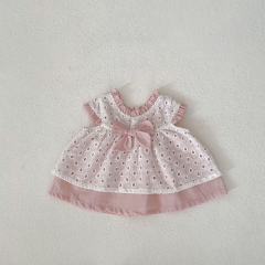 2025 Summer Infant Baby Girls Fly Sleeves Hollow-out Double-layer Top With Bloomers Sets Wholesale