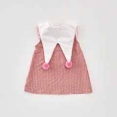 2025 Summer Infant Baby Kids Girls Sleeveless Striped Pattern Dress Wholesale