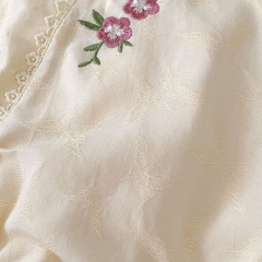 2025 Summer Infant Baby Girls Vintage Sleeveless Flowers Pattern Embroidered Onesies Wholesale