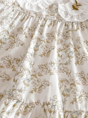 2025 Summer Infant Baby Girls Flowers Pattern Printed Short Sleeves Dress Wholesale