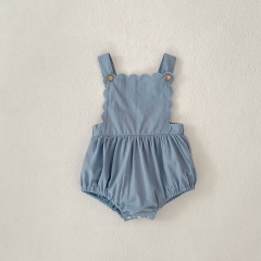 2025 Summer Infant Baby Kids Short Sleeves T-shirt With Blue Onesies Overalls and Hat Sets Wholesale