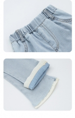 2025 Summer Infant Baby Girls Thin Rabbits Pattern Sleeveless Top Vest With Denim Pants Sets Wholesale