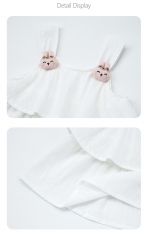 2025 Summer Infant Baby Girls Thin Rabbits Pattern Sleeveless Top Vest With Denim Pants Sets Wholesale