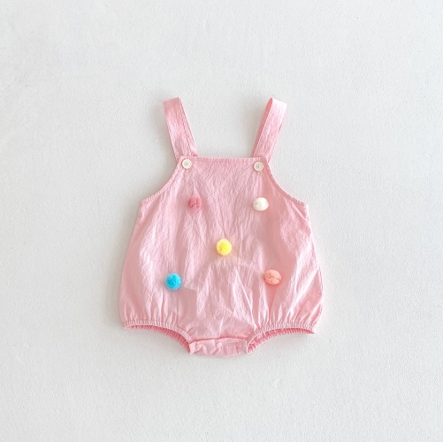 2025 Summer Infant Baby Girls Short Sleeves Plain Top With Pink Onesies Sets Wholesale