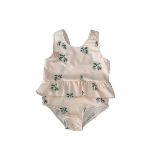 2025 Summer Infant Baby Kids Girls Sleeveless Cute Fruits Pattern Swimwear Wholesale
