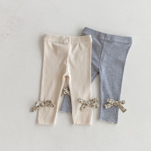 2025 New Arrival Baby Kids Girls Butterfly-bows Decorated Leggings In Winter and Autumn Wholesale