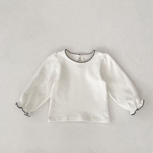 New Arrival Autumn Baby Girls Long Sleeves Simple Pattern Top Wholesale