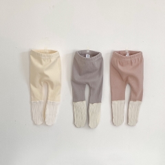 2025 Autumn Infant Baby Kids Unisex Sleeveless Color Patchwork Leggings Wholesale