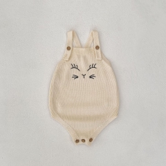 Autumn Infant Baby Unisex Animals Cartoon Pattern Sleeveless One Piece Knitted Onesies Wholesale