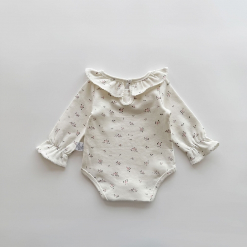 Autumn Infant Baby Girls Simple Casual Pattern Long Sleeves One Piece Onesies Wholesale