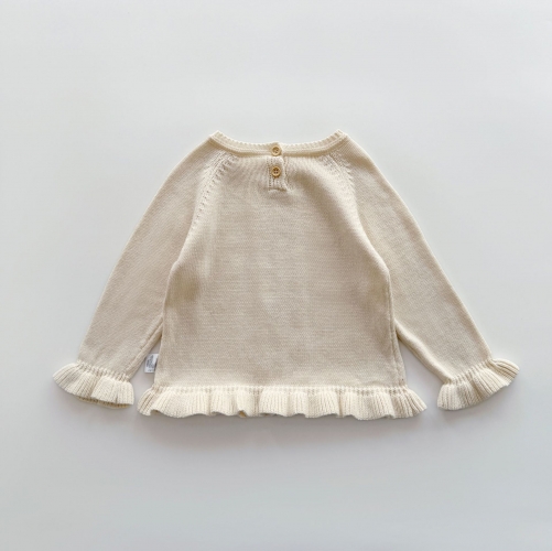 New Arrival Spring Baby Girls Long Sleeves Jacquard Pattern Sweater Wholesale