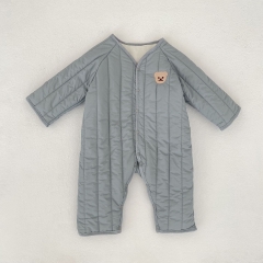 Winter Infant Baby Unisex Teddy Bear Pattern Single Breasted Long Sleeve One Piece Cotton-Padded Romper Wholesale