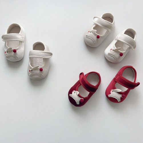 2025 New Arrival Spring and Autumn Infant Baby Girls Rabbits Pattern Slip-resistant Toddler Shoes Wholesale