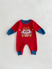 Autumn and Spring Infant Baby Unisex Cartoon Pattern Long Sleeve One Piece Romper Wholesale