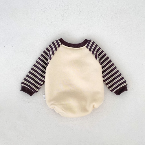 Autumn Infant Baby Unisex Cartoon Pattern Striped Long Sleeves One Piece Onesies Wholesale