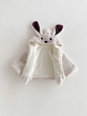 New Arrival Autumn and Winter Infant Baby Unisex Fluffy Warm Long Sleeves Cartoon Hooded Coat Wholesale