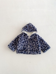 New Arrival Winter Infant Baby Kids Fluffy Warm Long Sleeves Leopard Coat Wholesale