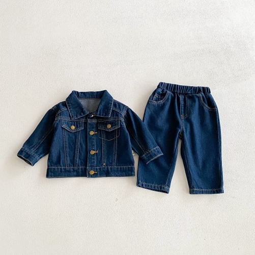 2026 Spring Infant Baby Unisex Long Sleeves Denim Jacket With Pants Sets Wholesale 2026 Spring Infant Baby Unisex Long Sleeves Denim Jacket With Pants Sets Wholesale