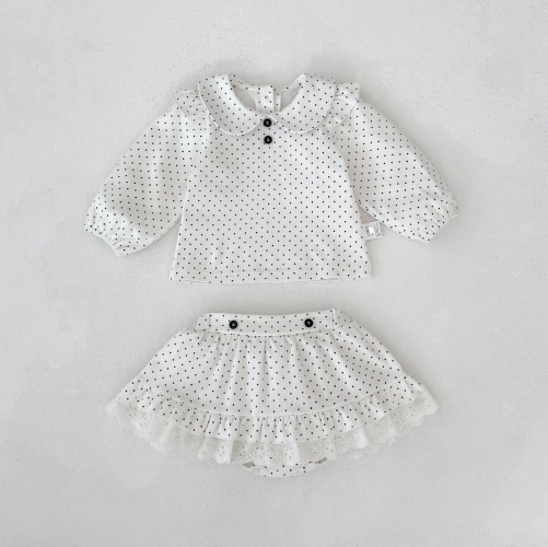 2026 Spring and Autumn Infant Baby Kids Girls Long Sleeves Dots Pattern Top with Skirt Sets Wholesale 2026 Spring and Autumn Infant Baby Kids Girls Long Sleeves Dots Pattern Top with Skirt Sets Wholesale