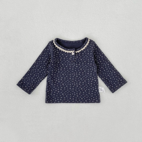 New Arrival Spring Baby Kids Girls Long Sleeves Flowers Pattern Top for Stylish Girls Wholesale