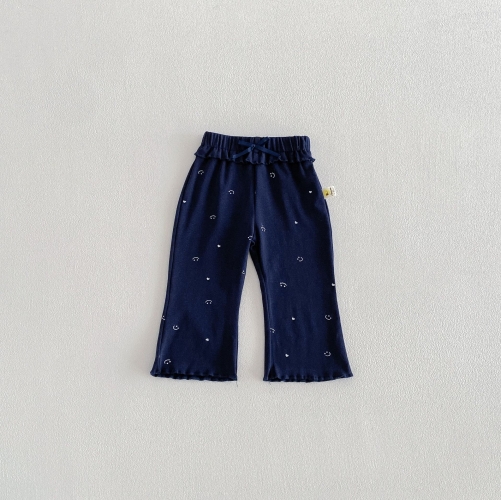 2026 Spring and Autumn New Arrival Baby Kids Girls Smiling Face Pattern Pants Wholesale