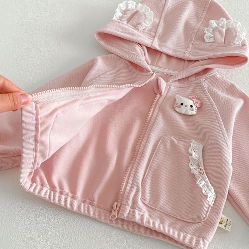 2026 Spring and Autumn Infant Baby Kids Girls Long Sleeves Cartoon and Flowers Pattern Coat with Pants Sets Wholesale